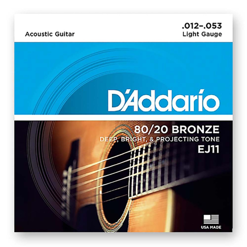 Струны для акустической гитары D'Addario Bronze EJ11 Light (6 шт)