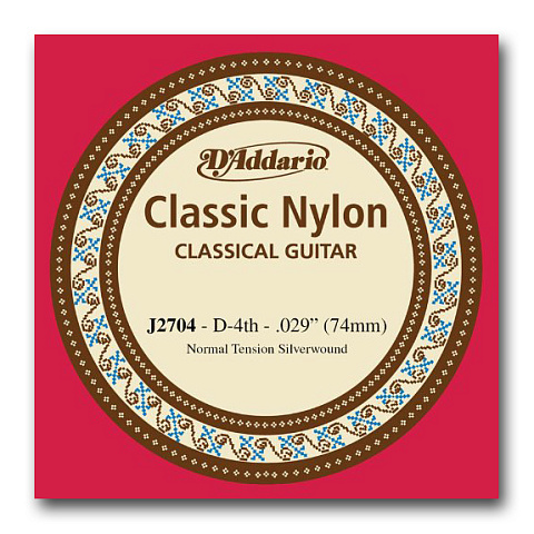 Струна для классической гитары D'Addario Classic Nylon J2704 Ре (D)