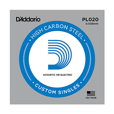 Струна для акустической гитары D'Addario Plain Steel PL020